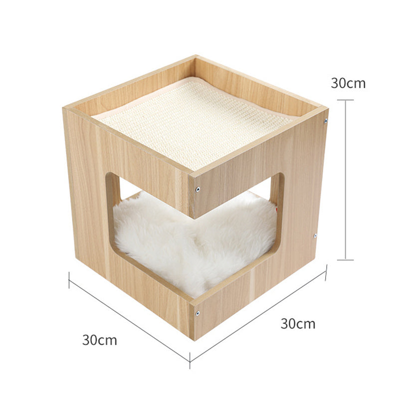 Solid Wood Double Layer Cat Nest